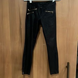 Zara - Faux Black Snake Skin Pants - Size 4